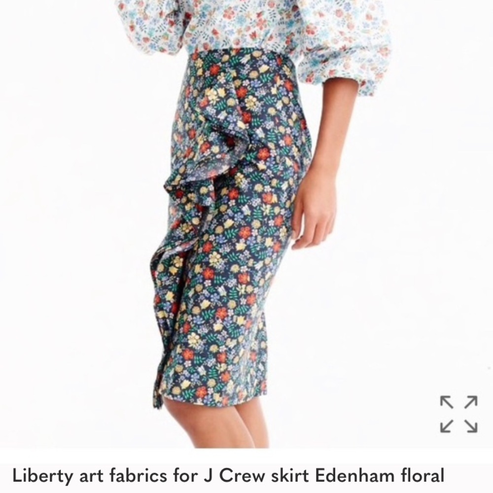 Liberty art fabrics for J Crew skirt Edenham floral